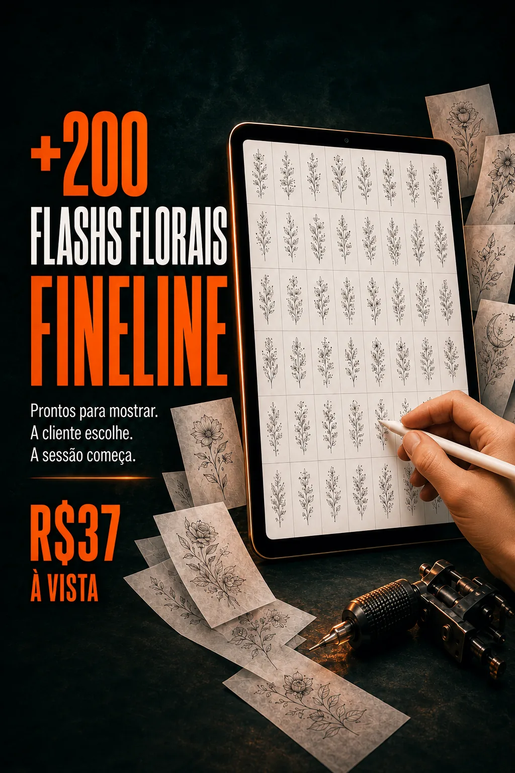 +200 flashs florais fineline por R$37 à vista