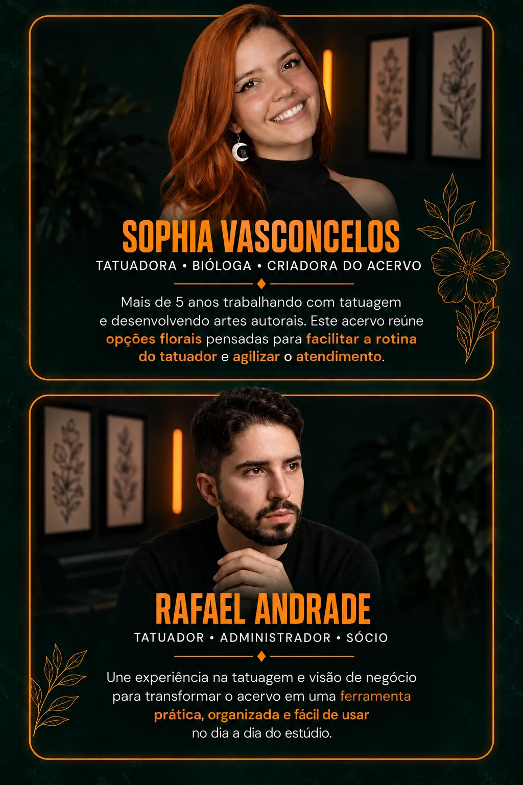 Sophia Vasconcelos e Rafael Andrade, criadores do acervo